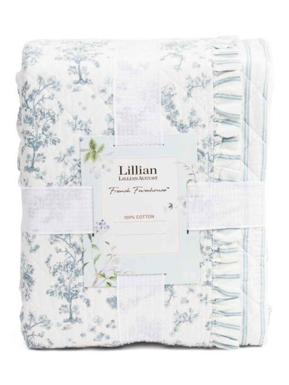LILLIAN AUGUST HOME Toile Cotton Percale Quilt Set